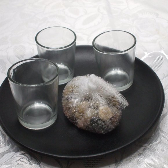 5 Pc Black Round Candle Holder Set - Picture 4 of 4